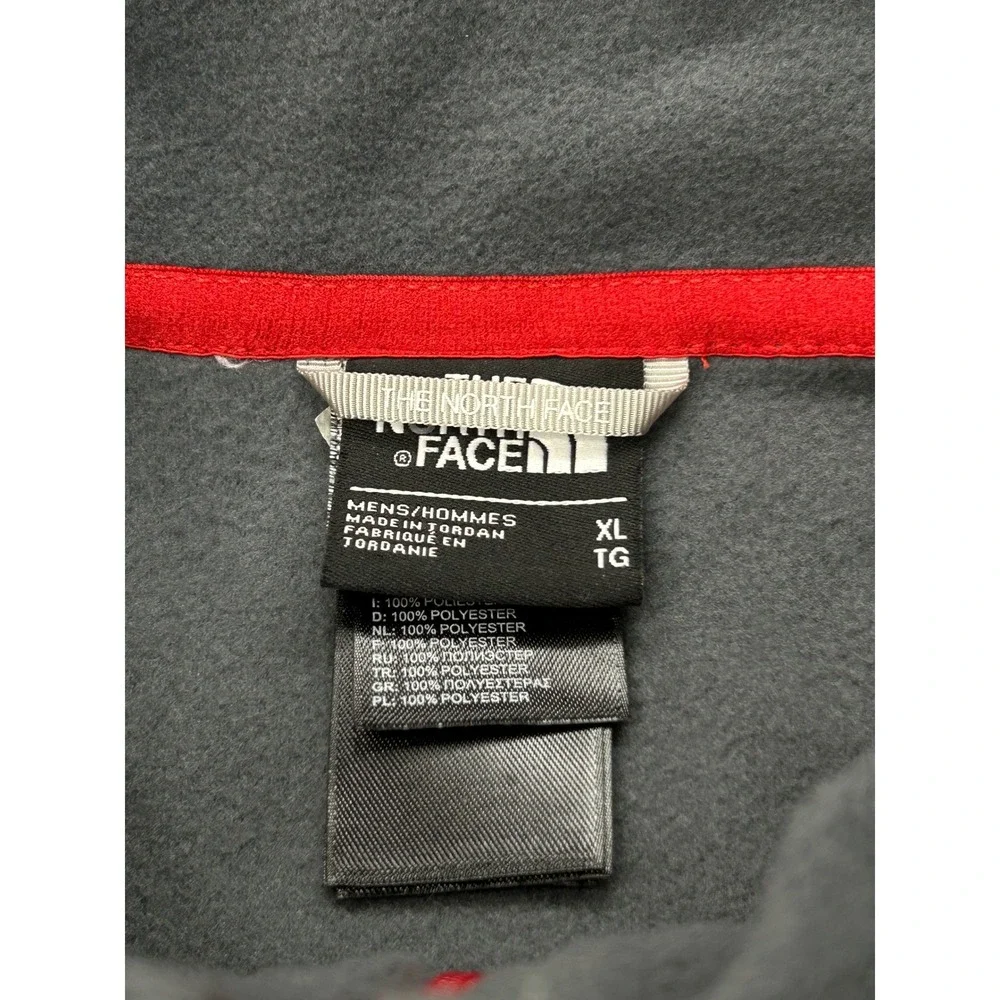 North‎ Face Quarter Zip Fleece Mens XL Gray Red Pullover Outdoor Hiking Gorpcore